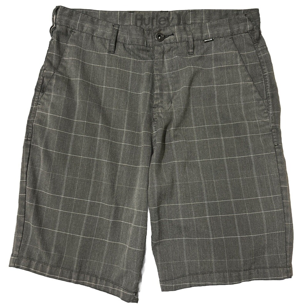 HURLEY Shorts Men's Black Check Chino Size 32‎